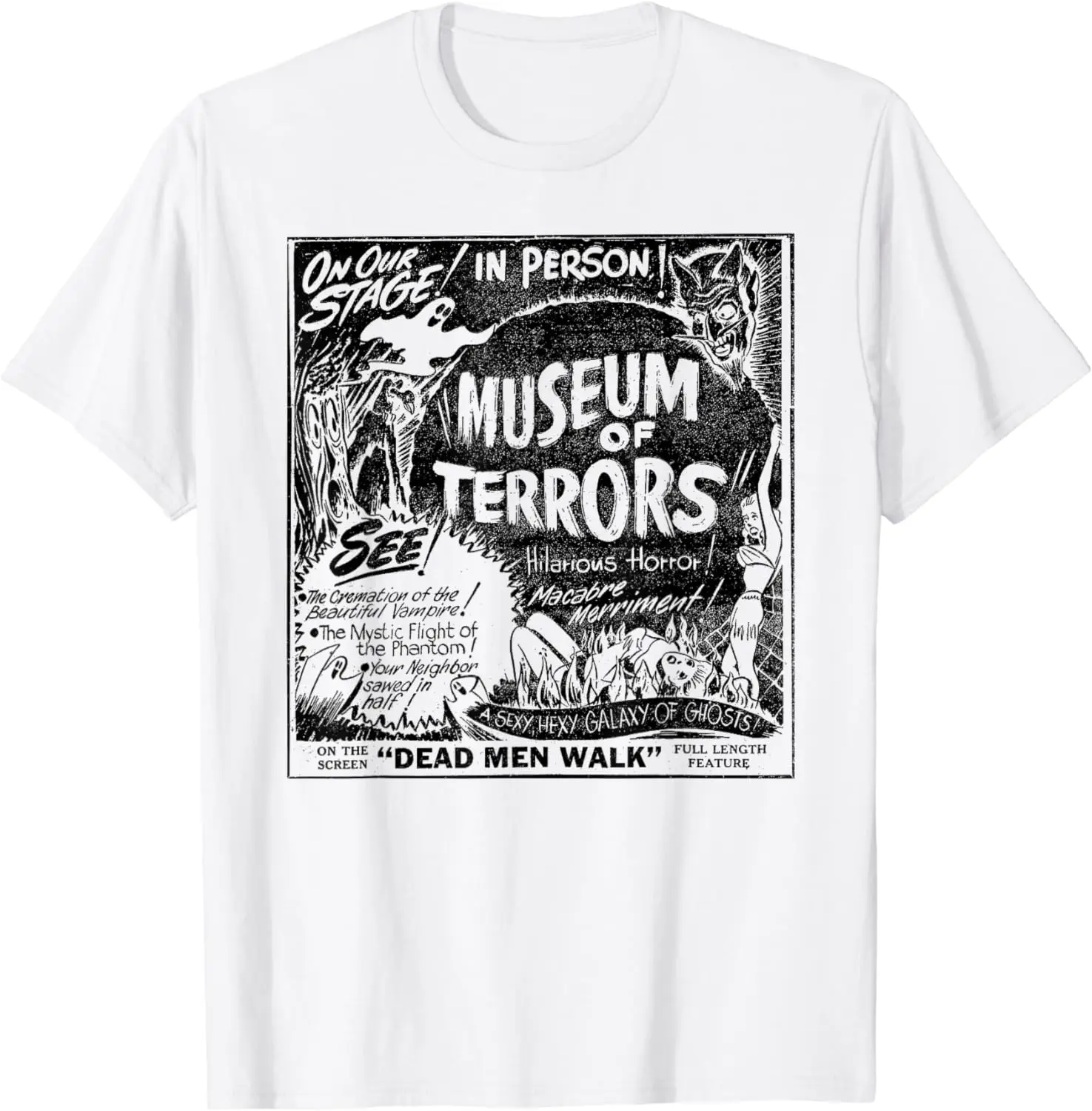 Vintage Halloween Slasher Horror Movie Museum of Terrors T-Shirt