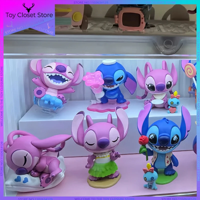 New Disney Stitch Angel Play serial randkowy pudełko z niespodzianką Kawaii kolekcja figurka Anime dekoracja zabawka dziewczynka Kawaii prezent