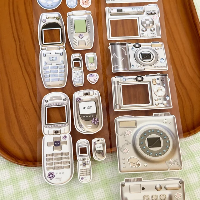 Kawaii Retro Y2k CCD Mobile Phone Photo Frame Die Cut Sticker DIY Photo Goo Card Journal Scrapbooking Phone Case Collage Supply 4
