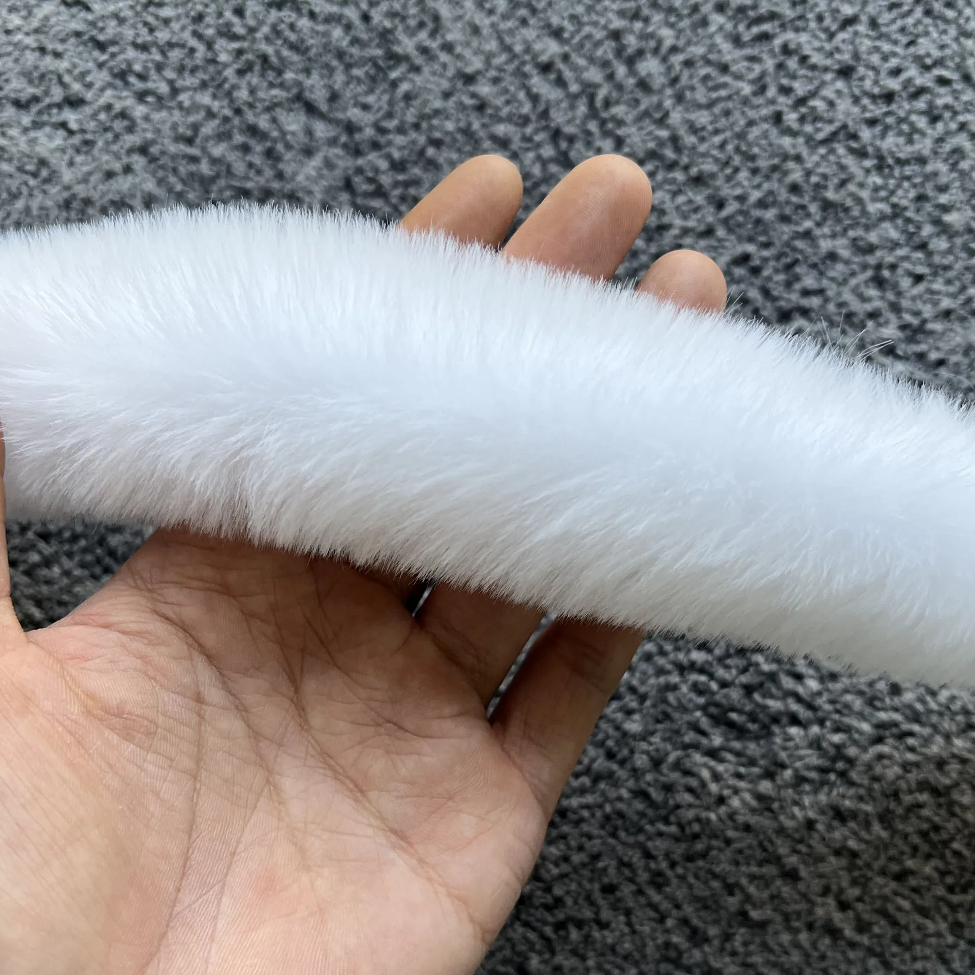 1M Faux Fur White Lace Rabbit Fur Handmade Wool Tops Decorative Burr DIY Material Accessories Blinger