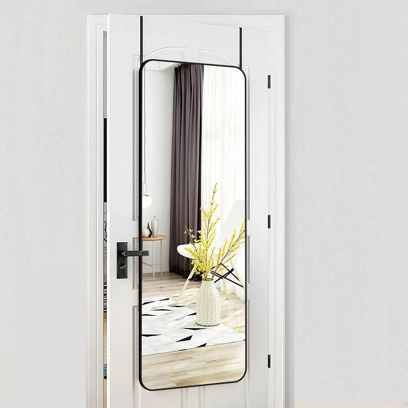 【Lifeideas】Full Length Mirror with Rounded Corners Door Hanging Black Mirror 37x147cm