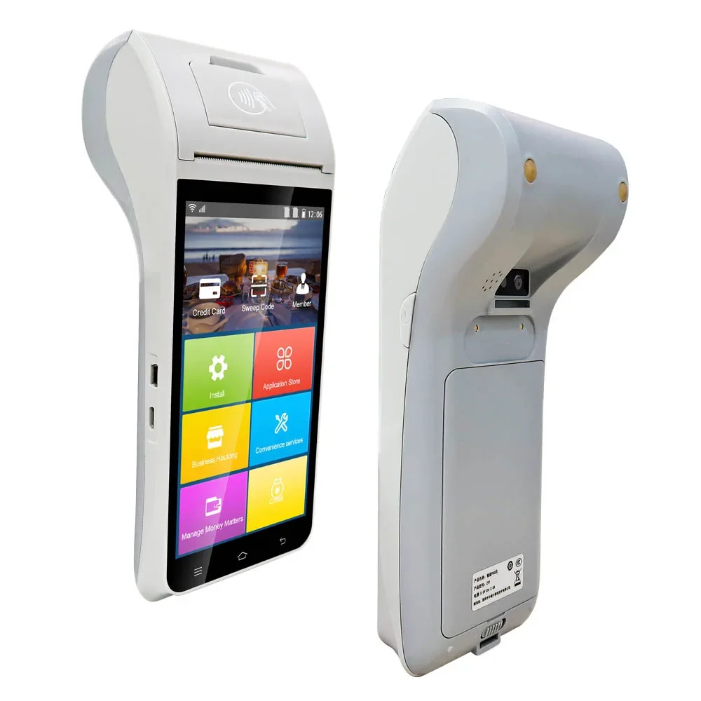 ZCS Z91 POS Terminal 2D Barcode Scanner Rugged Handheld Fingerprint Industry Android PDA with Built in Thermal Printer