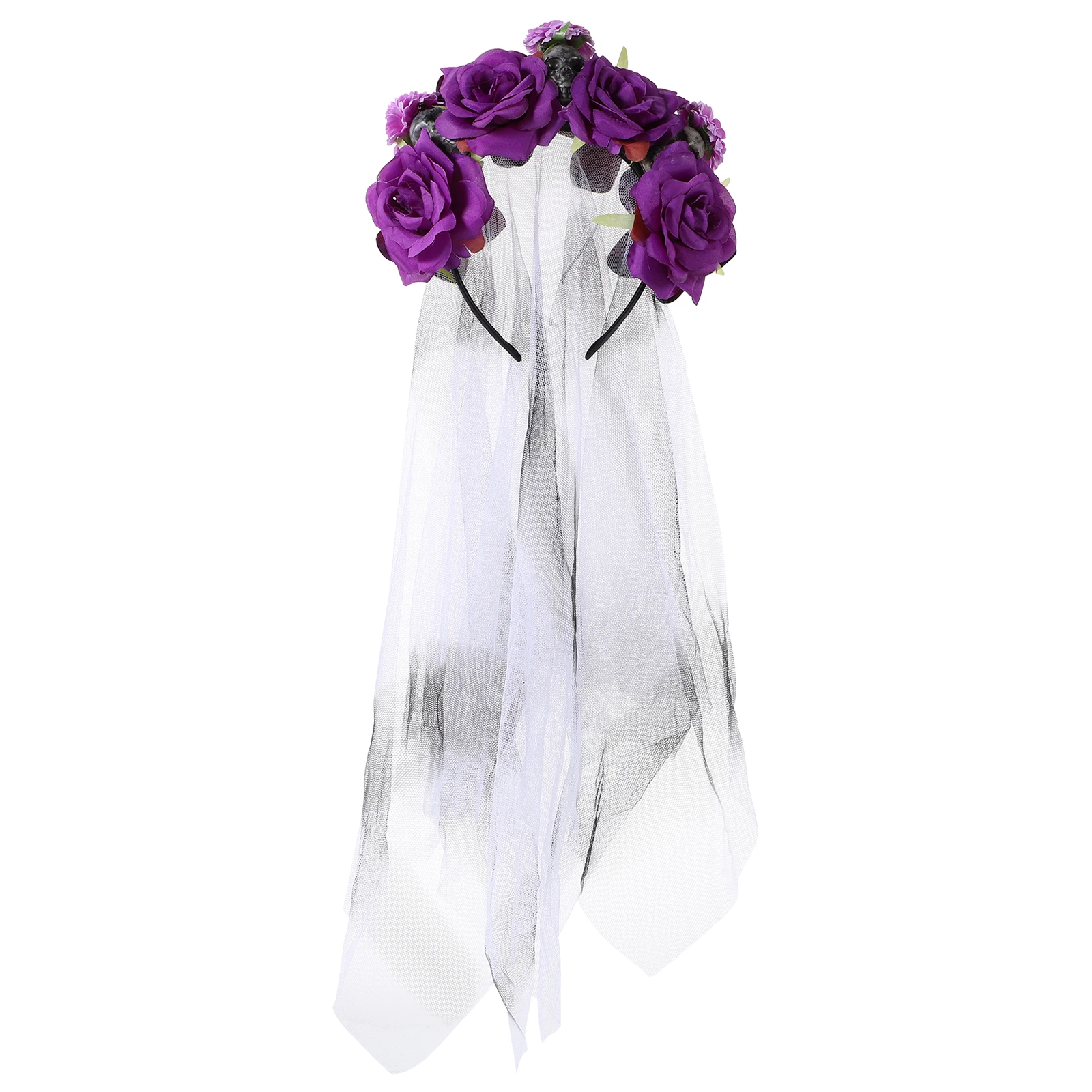 

Halloween Hairband Simulation Rose Headband Party Skull Hair Hoop Decorative Headdress For Adults Cosplay