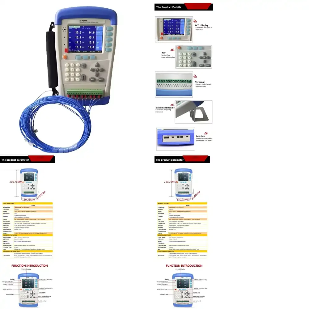 AT4824 Multi-channel Thermometer with Data Logger Temperature Meters