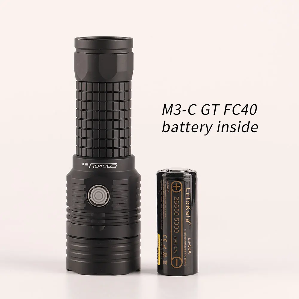 Convoy M3-C GT FC40 high CRI, 26650 rechargeable flashlight, torch ,with 26650 lithium battery