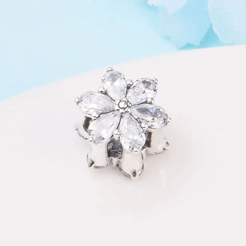 925 Sterling Silver Sparkling Herbarium Cluster Charm Bead European DIY Style Bracelets Necklaces