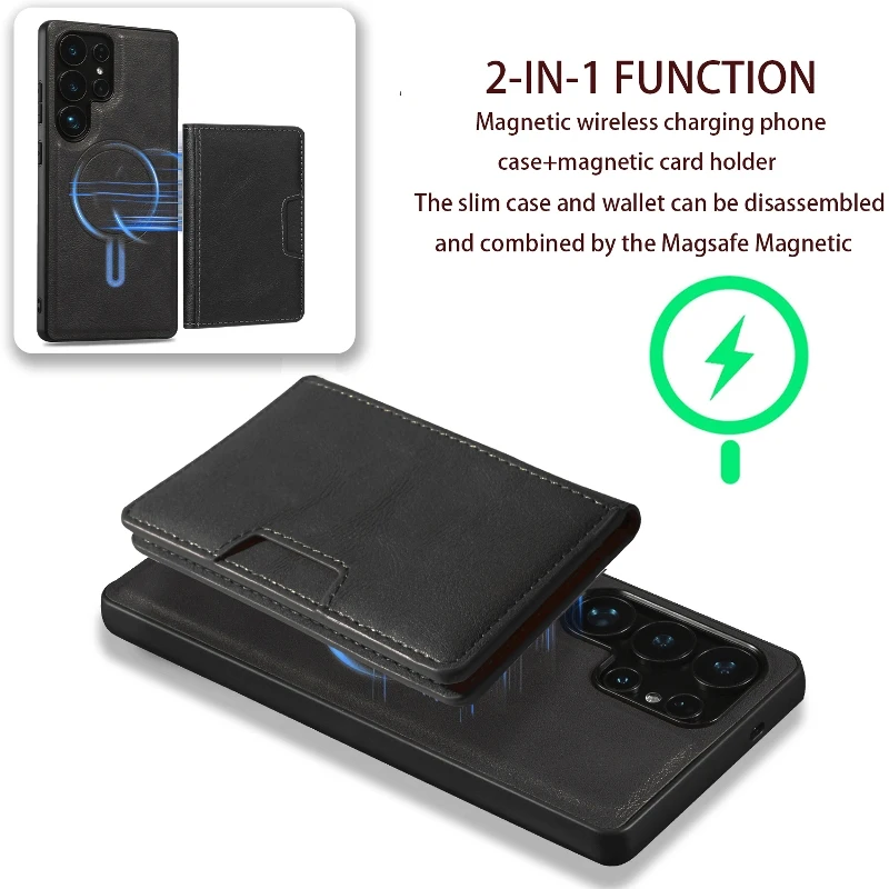 Abnehmbare magnetische Flip Wallet Case Ledertasche für Samsung Galaxy A14 A15 A16 A34 A35 A36 A52 A53 A54 A55 A56