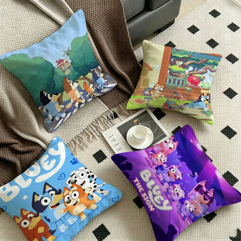 Cartoon B-Bluey Lucky Dragon Pillow Cover Sofa Cushion Cover Home Room Decoration Children Gift