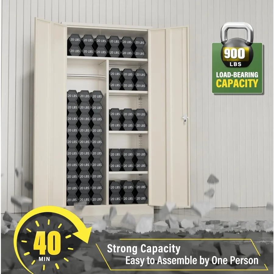 خزانة ملابس معدنية بأبواب وأرفف72 خزانة خزانة ملابس للتفصيل للمكتب وغرفة النوم وغرفة الغسيل hool Em
