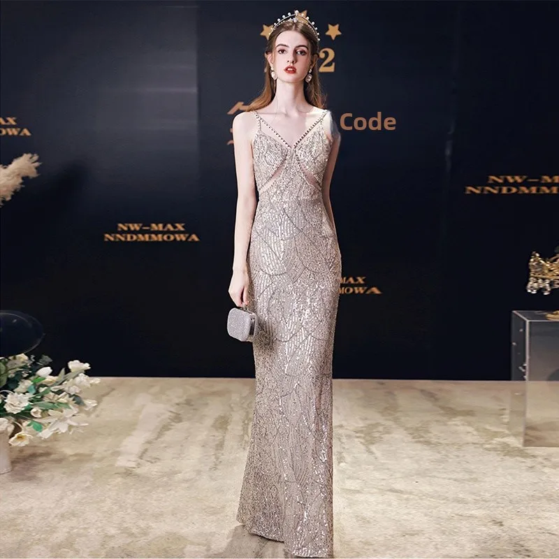 

Новое элегантное женское вечернее платье-русалка с длинной юбкой, чувственное, модное, без бретелек, для торжественных мероприятий и выступлений.