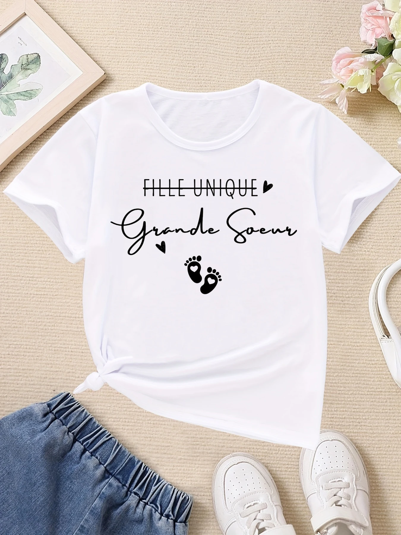 Not One Child Big Sister Printed T Shirt Girls Funny Kids Clothes Pregnancy Announcement T-Shirt