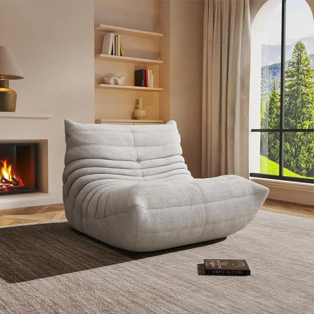 Memory Foam Bean Bag Chair for Adults - Ideal for Gaming, Living Room, and Office (Gray, Small)
