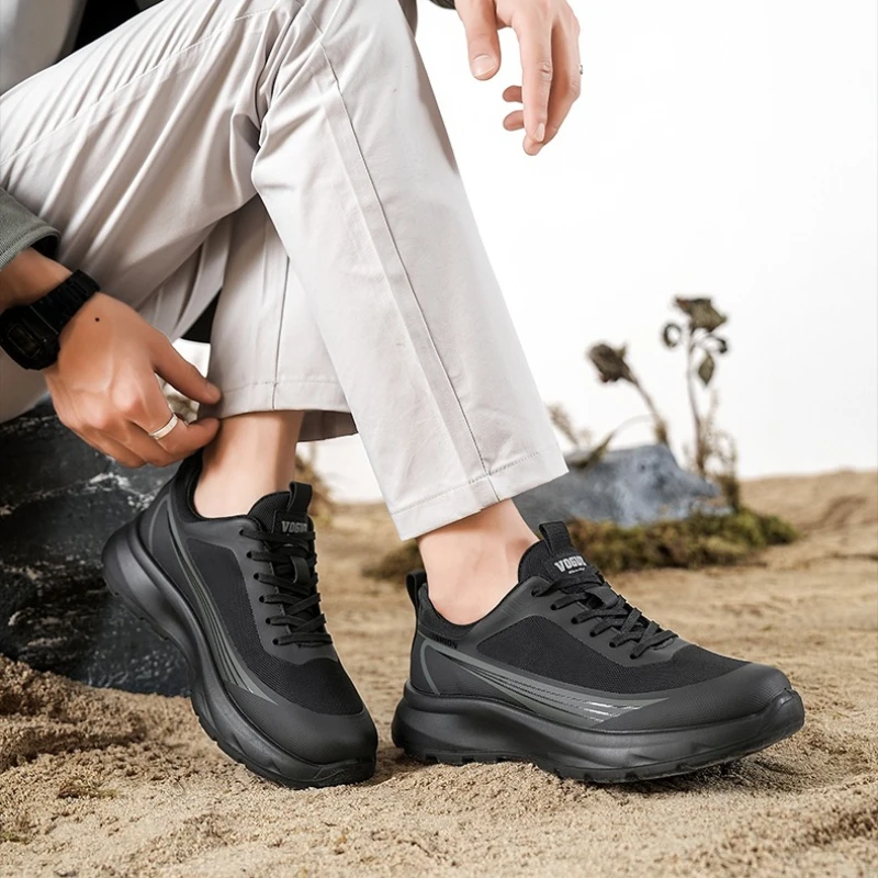 

High-quality Fashionable Versatile Casual Comfortable and Sporty Men's Solid Color Breathable Mesh Lace-up New Running Shoes