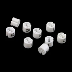 100pcs White Size Markers For Hangers Sizes Printed Black Pants Garment Clothes Hanger Tube Size Cube Clips Label Plastic Tags
