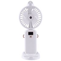 5000Mah Folding Electric Fan USB Rechargeable Air Cooling Fan Spray Function 5 Speed Digital Display Handheld Fan