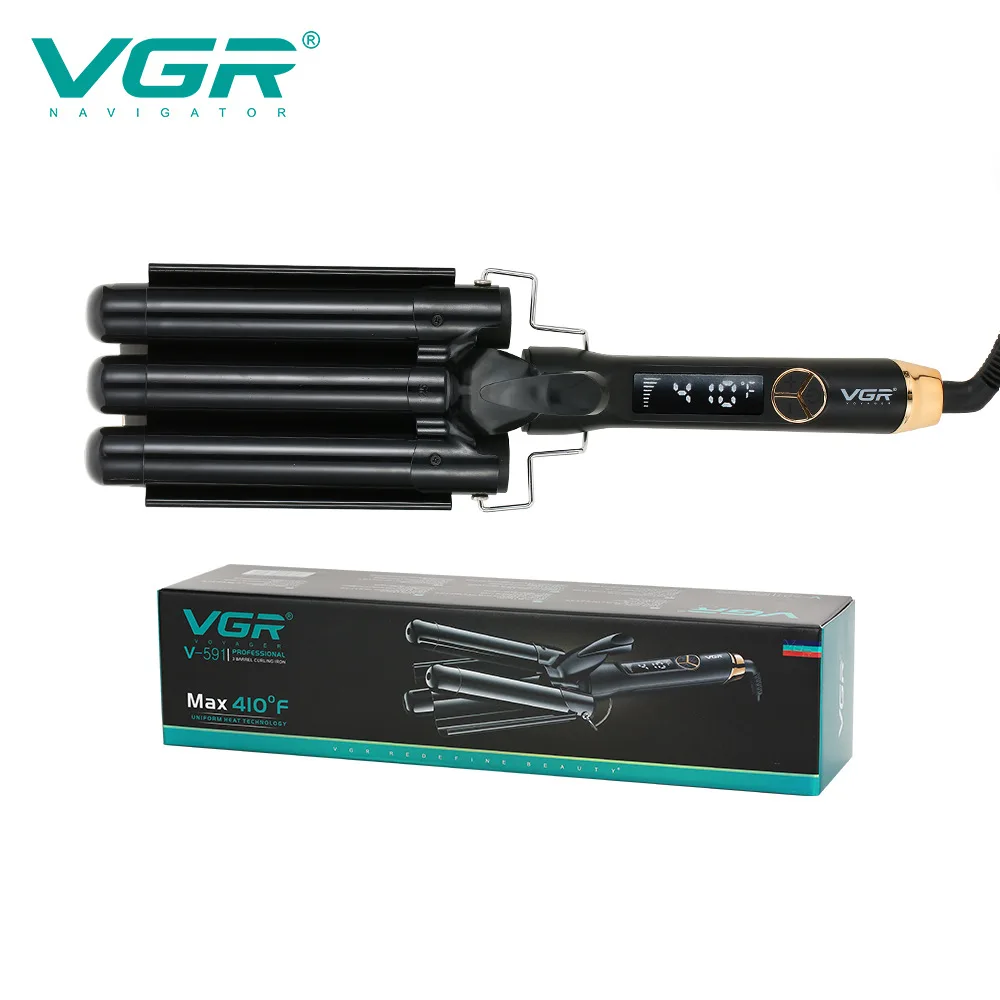 VGR Professional Hair Tools Curling Iron Ceramic Triple Barrel Hair Styler Hair Lectric Curlers Electric Curling Styling Tools