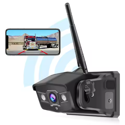 1080P Portable Magnetic WiFi Wireless Backup Camera with IR Night Vision Battery Powered Reversing Camera for Caravan RV Trailer