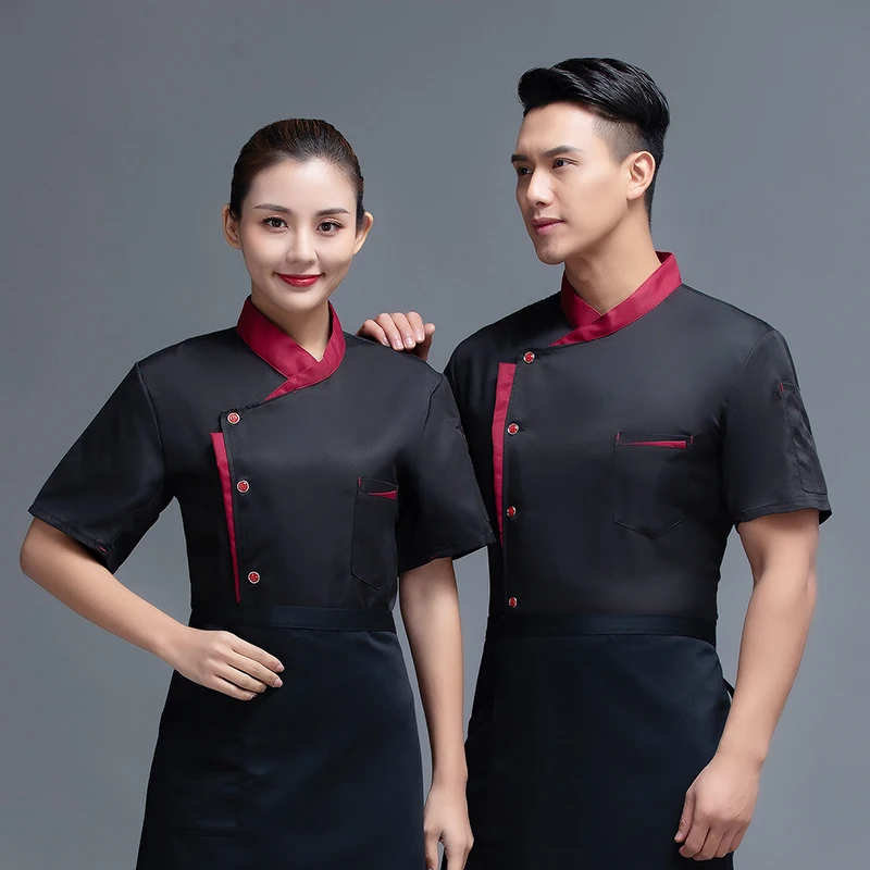 Chef Uniform For Men Women With Logo Restaurante Personalized Cook Clothes Shirt Sleeves Jacket Works Top Design Print Pattern