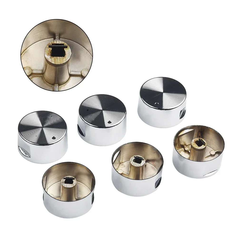 6 Pieces Zinc Alloy Round Knob Gas Cooktop Handle Kitchen Accessories Round Kitchen Cooker Accessories