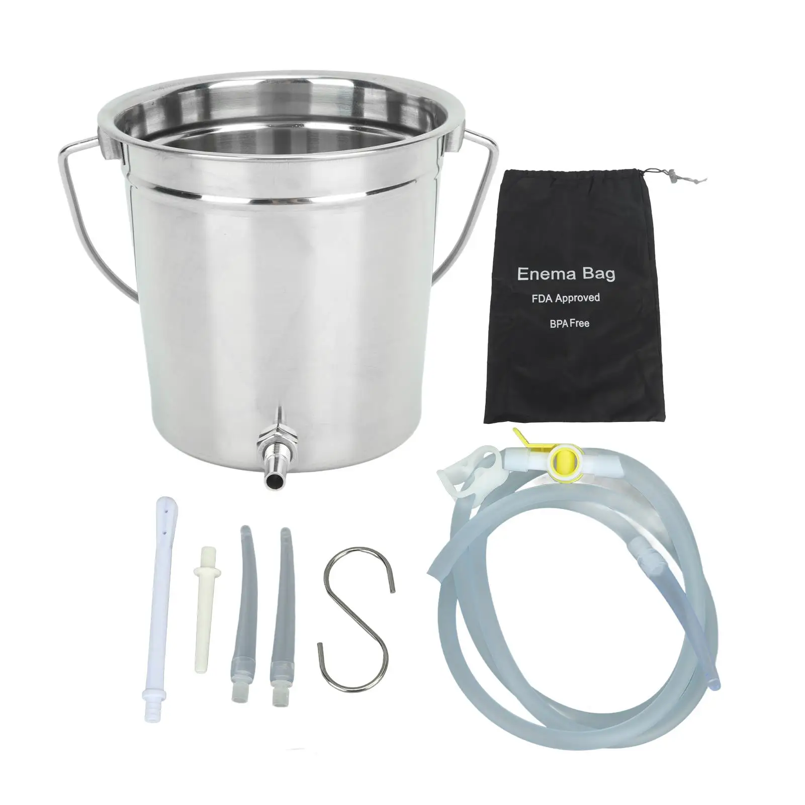 

Stainless Steel Enema Kit for Colon Cleansing Relieve Constipation and Maintain Health Easy for home Cleaning