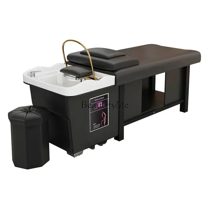 

FG17Steel Frame Thai Head Therapy Shampoo Chair for Hair Salon Lying Completely Massage Water Circulation Steaming Bed