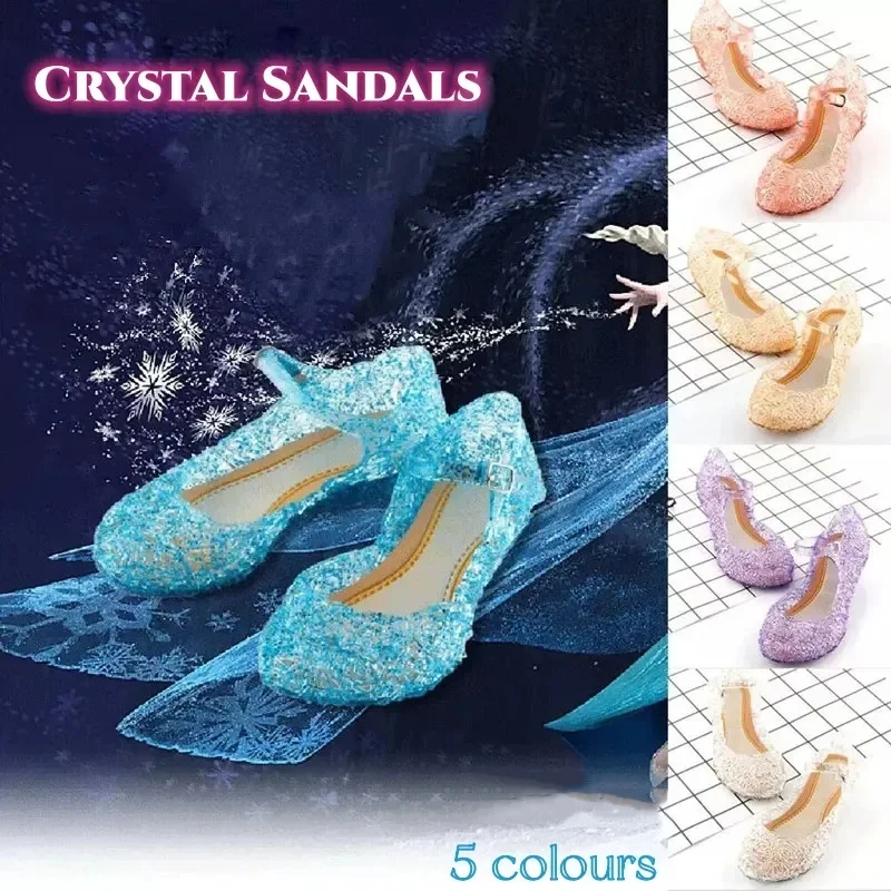 

Baby Girls Crystal Sandals Summer Jelly Princess High-Heeled Shoes Kids Casual Party Birthday Dance Shoes for Children