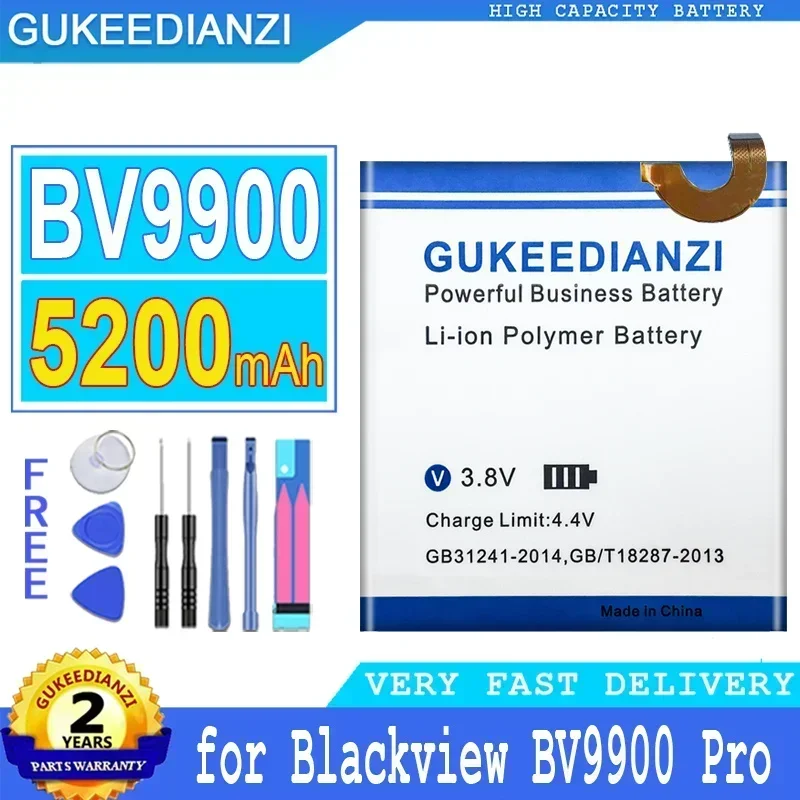 

Запасная аккумуляторная батарея большой емкости 5200 мАч для Blackview BV9900, BV9900 Pro, BV9900Pro