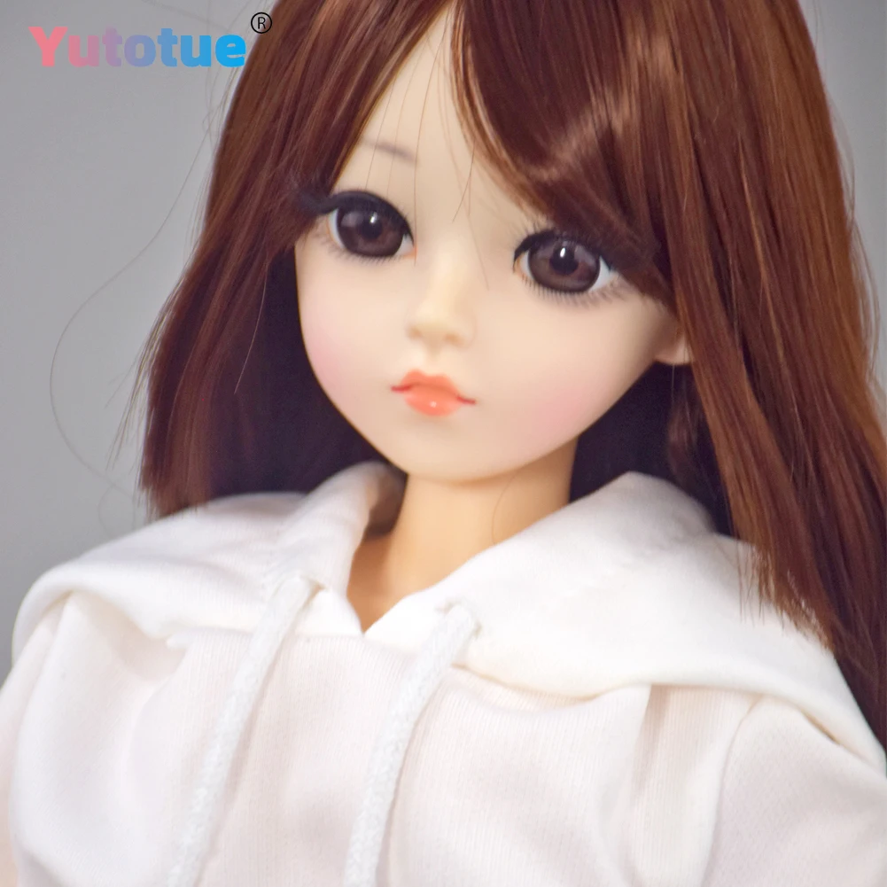 YUTOTUE 1/3 BJD Doll Toy 24 inch Height Girl Doll with Removable Brown Wigs Clothes Pants Shoes Lifelike