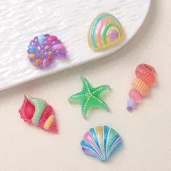 30Pcs Resin Ocean Series Flatback Cabochon Scrapbook DIY Crafts Children Hairpins Dollhouse Decor Phone Case Accessories