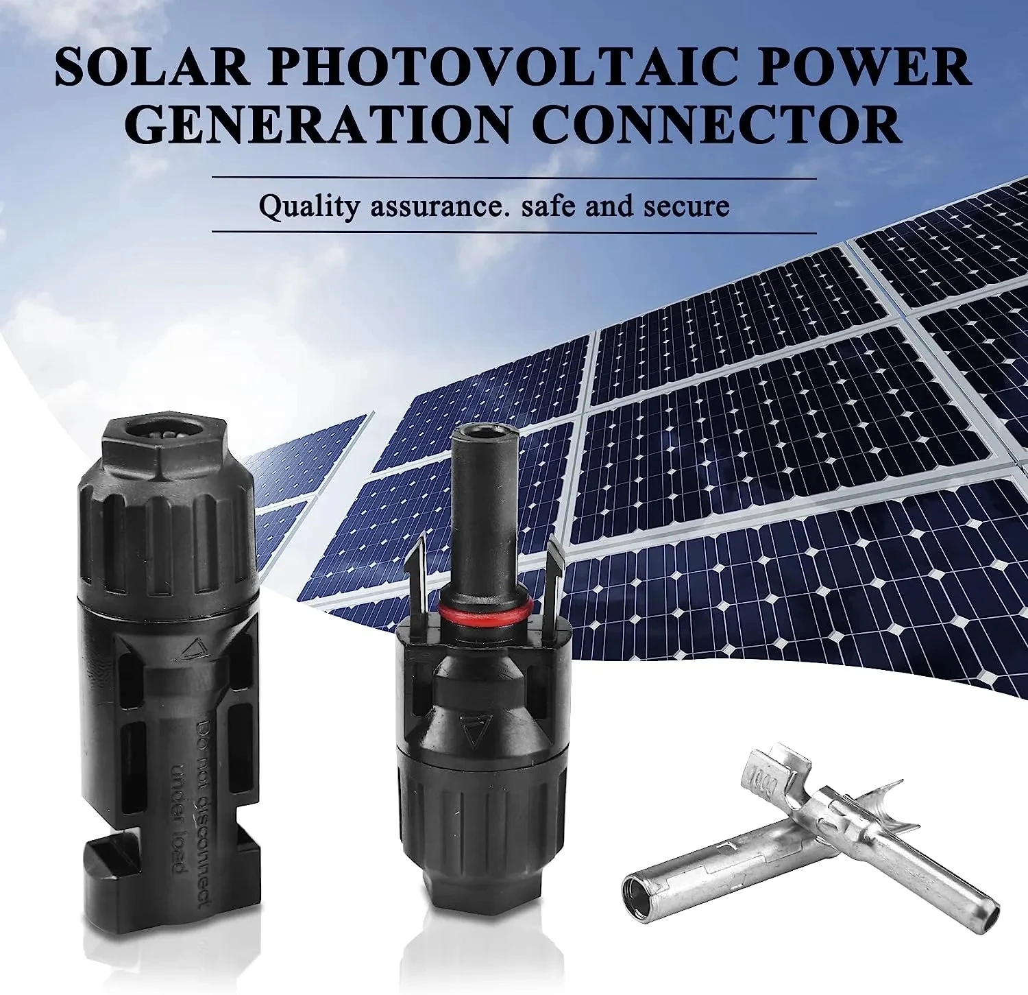 Solar Panel Connector For Solar Panel Power System IP67 Waterproof 30A 100V Male and Female