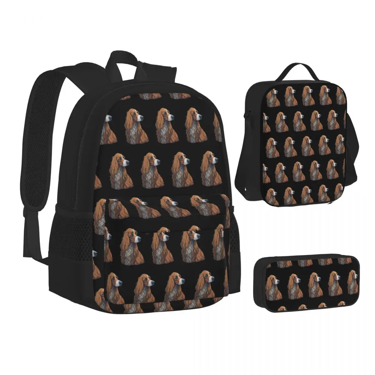 Afghan Hound (Sticker And Print Out)BackpacksBookbag Students School Bags Kids Rucksack Lunch Bag Pen Bag Three-Piece Set