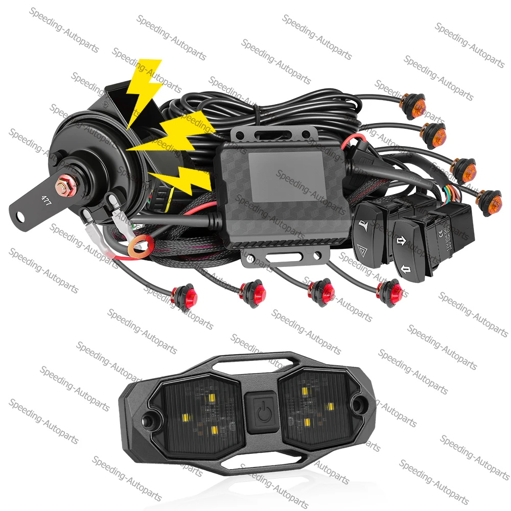 

UTV Turn Signal Street Legal Kit Horn Rocker Switch Plug and Play Universal + UTV LED Interior Dome Light Rollbar Cage Mount 12V