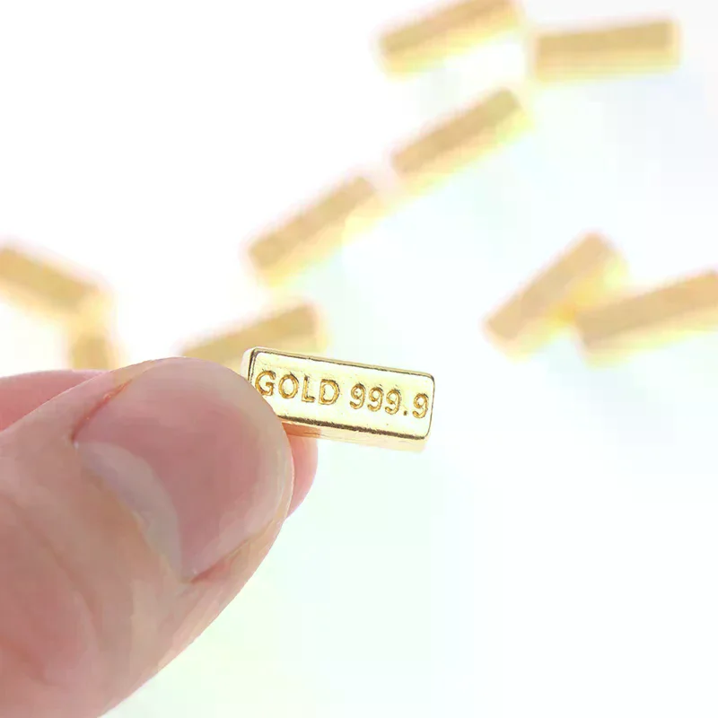 10 قطعة/المجموعة 1:12 دمية مصغرة قضبان الذهب عملة نموذج ل بيت الدمية اكسسوارات الديكور الاطفال التظاهر اللعب اللعب الهدايا