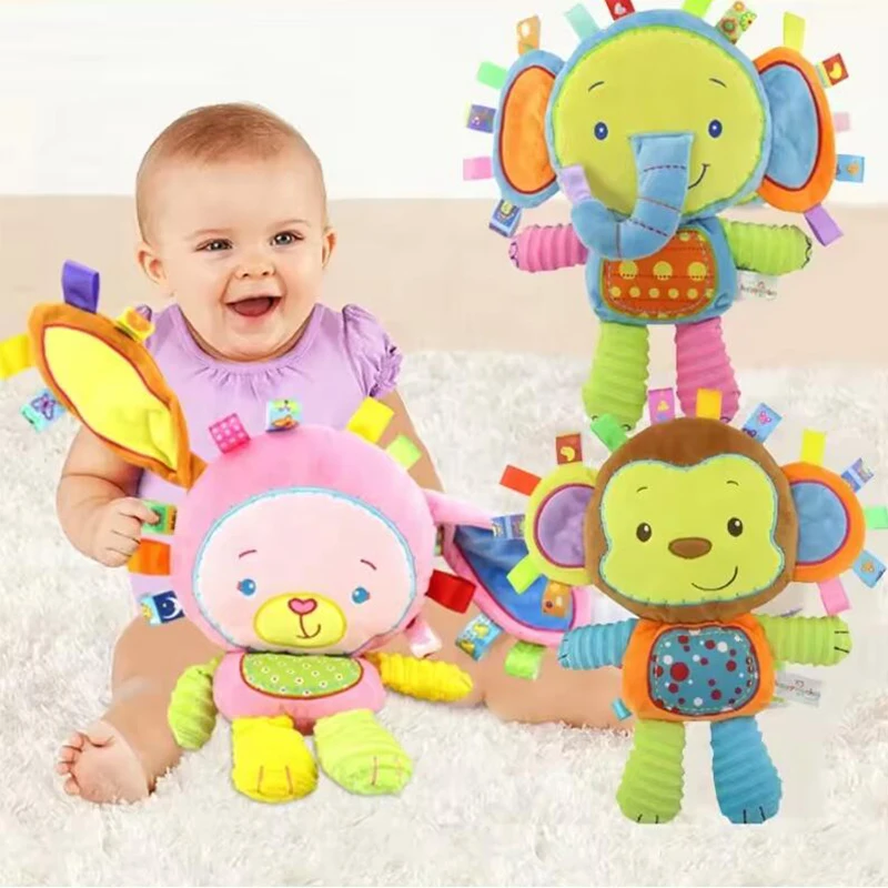 Baby Soothing Toys Kawaii Stuffed Animal Toys Cute Baby Comforter Sleeping Toy Colorful Newborn Pacifying Dolls Plush Rattles