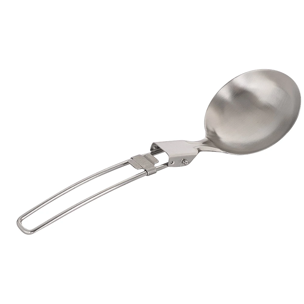 

304 Stainless Steel Easy Fold Portable Spoon Lightweight Outdoor Camping Utensil with Compact Design Hiking Backpacking Picnic