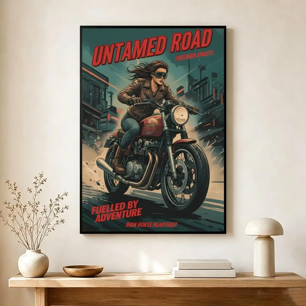 Retro Theme V-The Vintage Biker Poster Wall Art Print Decorative Mural Home Decor Gift Unframed