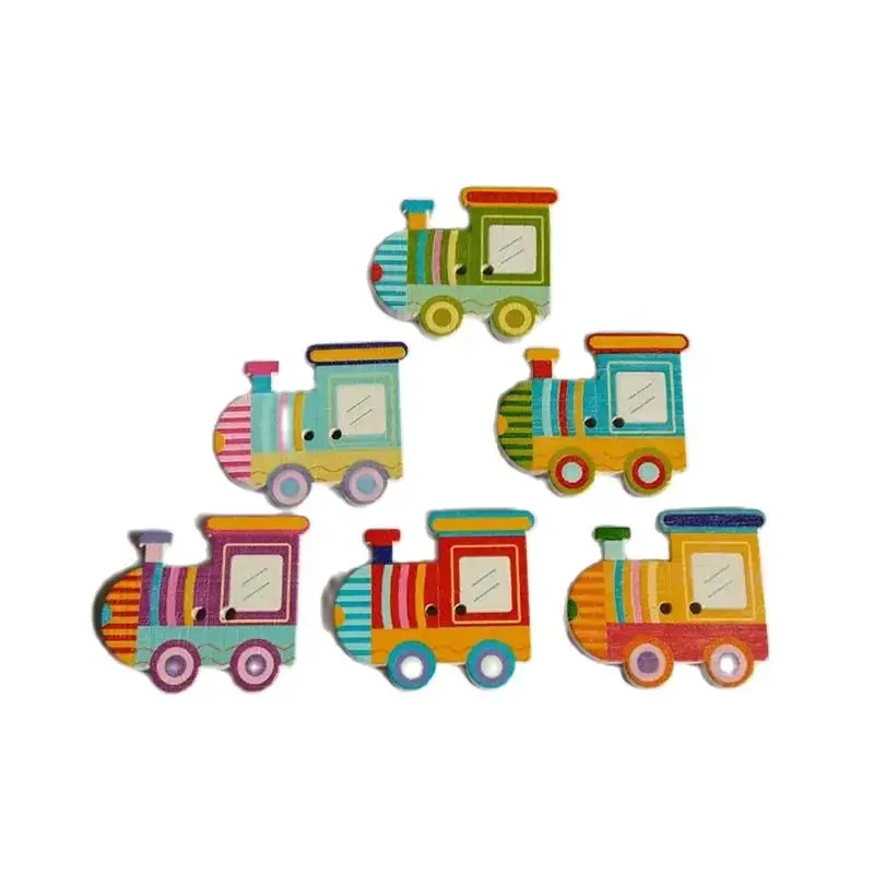 Botones de dibujos animados para manualidades, accesorios para álbum de recortes, botones de madera para costura, 27X31mm, 40 piezas