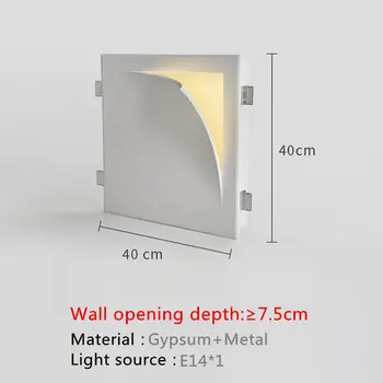 石膏板燈 現代設計嵌入式壁燈,適用於客廳、臥室、餐廳、走廊 E14 LED 壁燈 8 最佳銷售 石膏燈 - №1