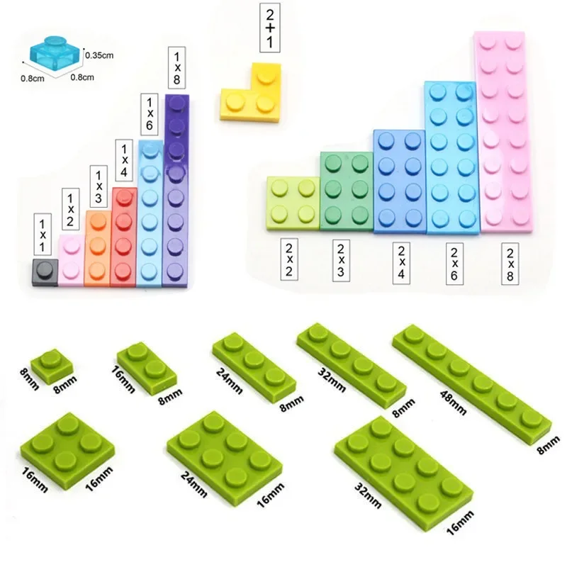 100PCS 12 Shapes Building Blocks Thin Dot Figures Bricks Colorful Educational Creative Size children bricks MOC Toys