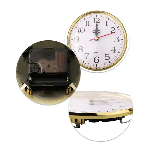 Quartz Clock Movement Insert 130MM DIY Replacement with Arabic Numerals Gold Trim for Silent Precise Home Decor Craft Projects