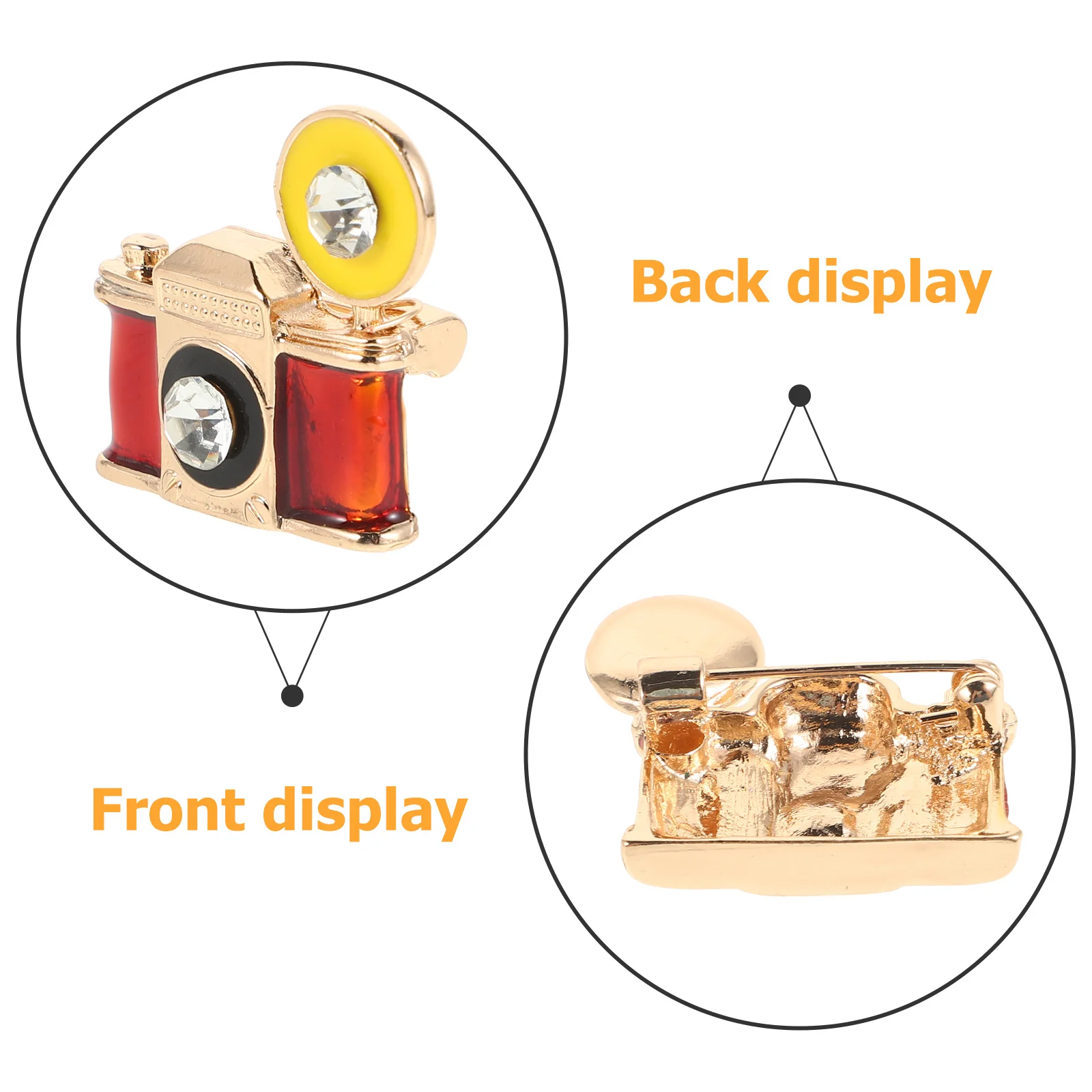 الرجعية كاميرا بروش دبوس المينا حجر الراين تصميم عشاق التصوير شارة التلبيب ملحق هدية للرجال النساء مثالية ل