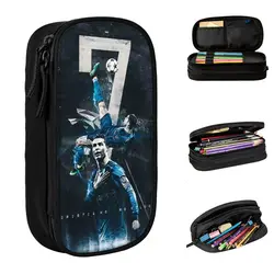 Estuche de fútbol Cr7 para niños y niñas, bolsa de gran capacidad para bolígrafos, regalos de oficina, novedad