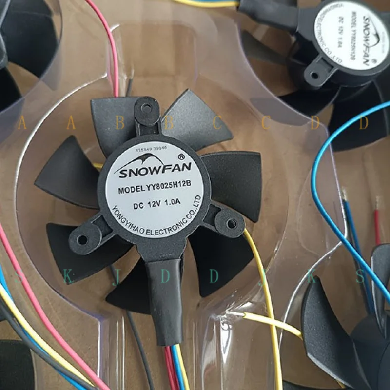 M  1 Pc. New SNOWFAN YY8025H12B Cooling Fan DC12V 1.0A Dia. 7.5CM Pitch 4.2CM