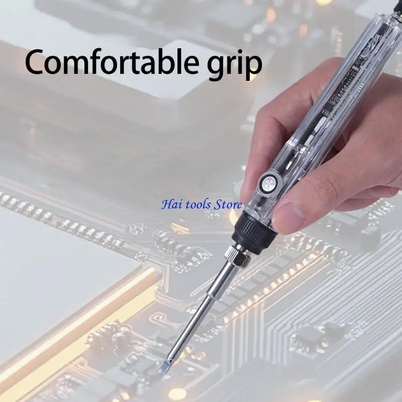 

X37E Compactly T12 Soldering Handle with Ergonomic Grip Easy Portability Soldering Head for Mobile Technicians DIY Projects