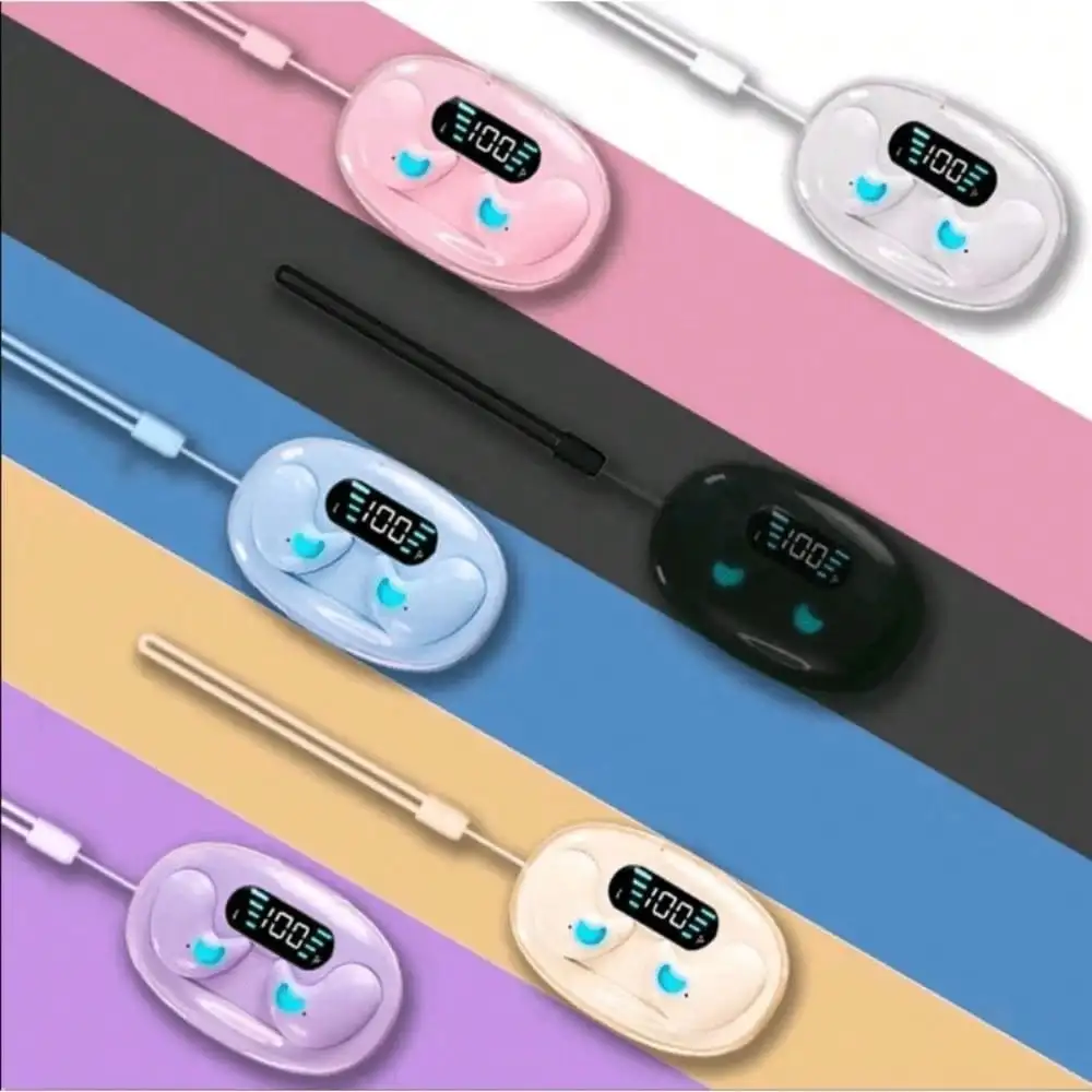 X55Pro سماعات أذن بلوتوث للنوم سماعات بلوتوث لاسلكية مقاومة للماء سماعات أذن ستيريو هاي فاي مع ميكروفون تنطبق على الهواتف الذكية