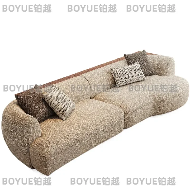 Curved Fabric Sofa Modern Minimalist Large Living Room Furniture Wabi Style Sand Dune Sectional Couch for Apartment Home