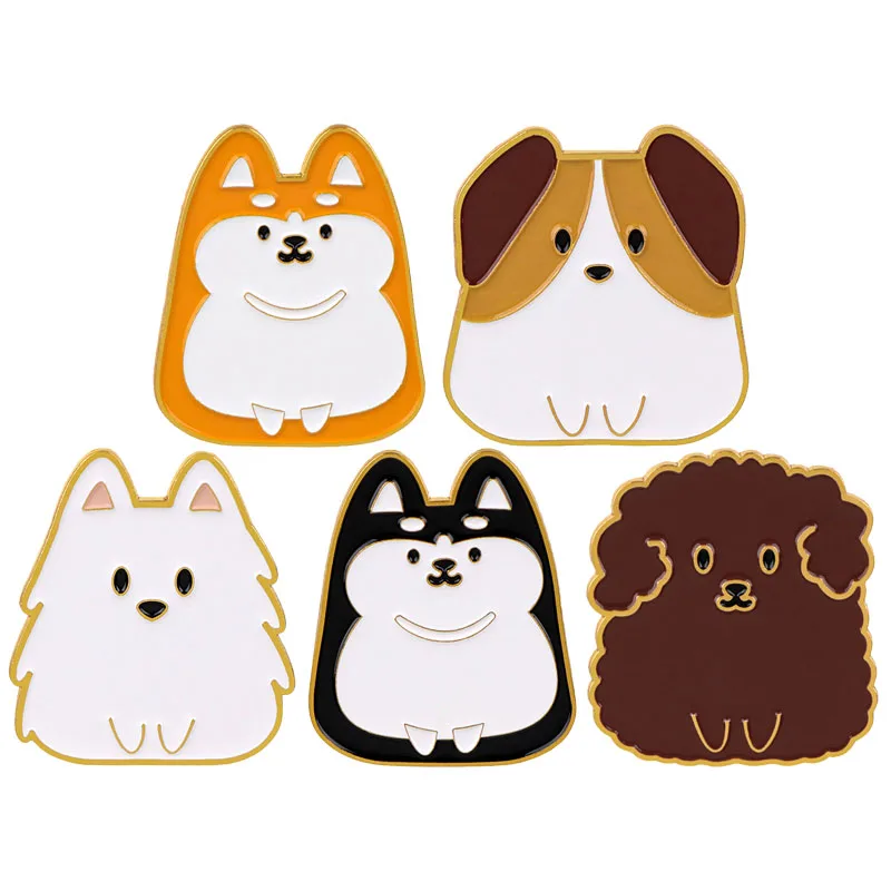 Enamel Pins Cute Dogs Brooches Cute Animal Brooch Pines Men Lapel Pins Badge on Backpack Clothing Accessories Quotes DIY Jewelry