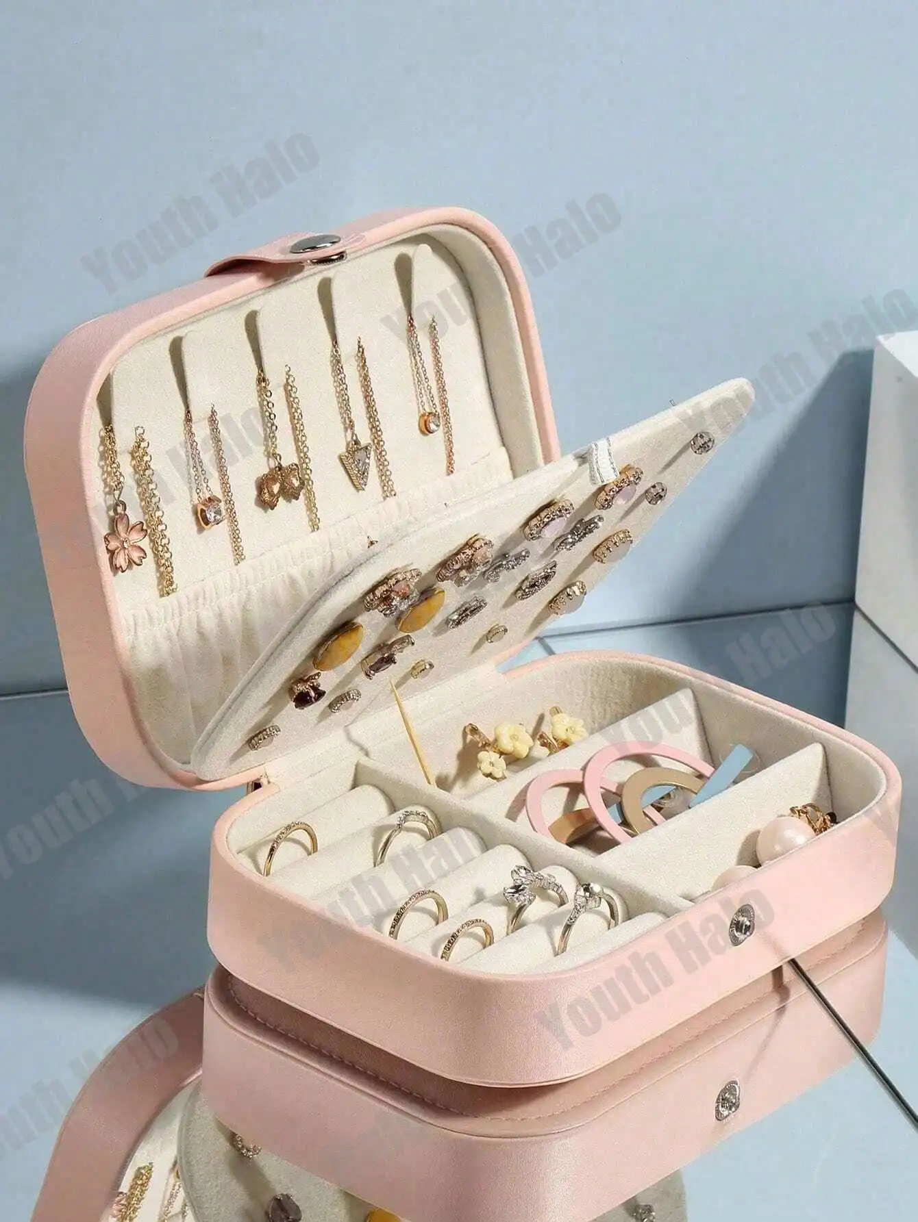 

1pc Jewelry Storage Box, Jewelry Box, Mini Storage Box, Jewelry Case, Portable Travel Jewelry Box, Compact Ring Packaging