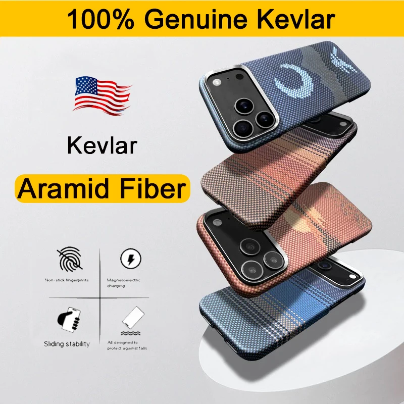 

For IPhone 17 Pro Max Kevlar Aramid Carbon Fiber Case Magsafe Magnetic Ultra Slim Casing Hard Cover for IPhone 17Pro 17 Pro Max