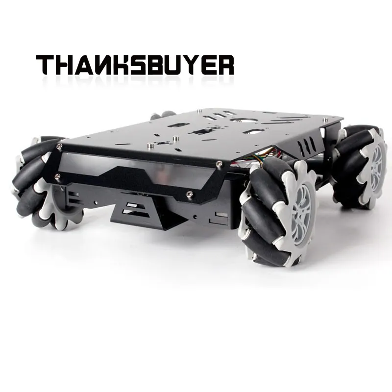 V3 Mecanum Wheel Intelligence Robot Aluminum Car Frame 25kg load with Metal Motor and Wireless Control Board Unfinished